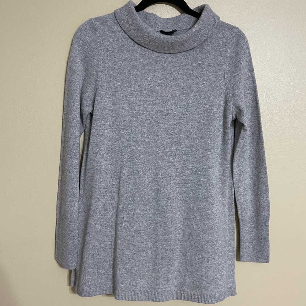 Talbots Cashmere Pullover Sweater grey mock neck size small‎